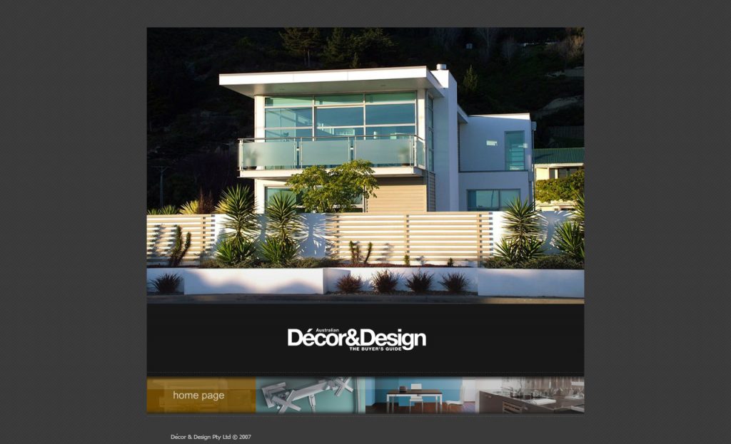 Decor Design Website homepage